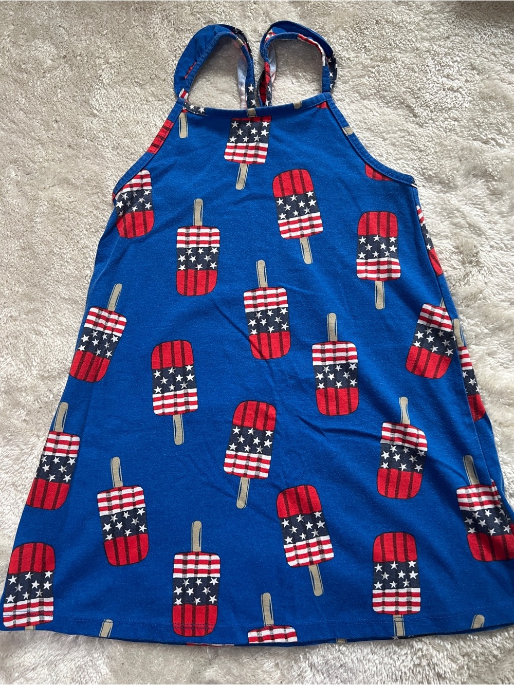 Girls' Blue Patriotic Popsicle Summer Dress